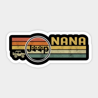 Vintage Jeep Nana Jeep Dog Paws Jeep Lover Retro Jeep Sunset Jeep Sticker